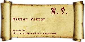 Mitter Viktor névjegykártya